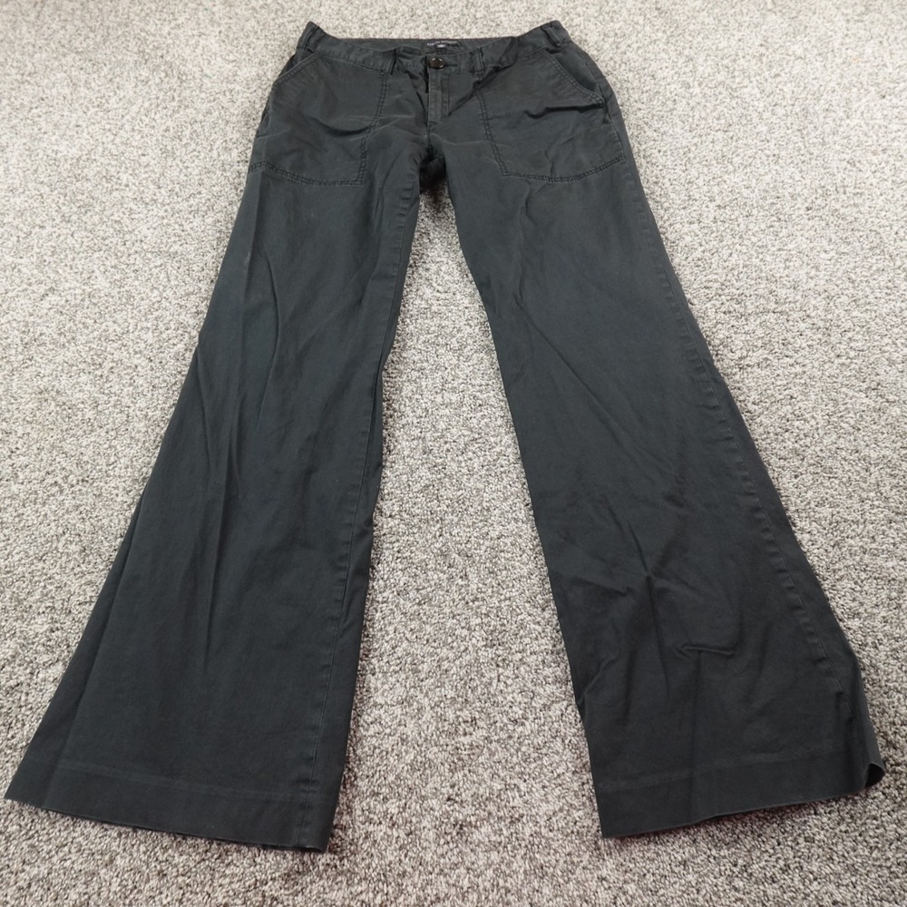 VTG Banana Republic Pants Womens 10 Black Chino Trouser Mid Rise Boot Flare Y2K